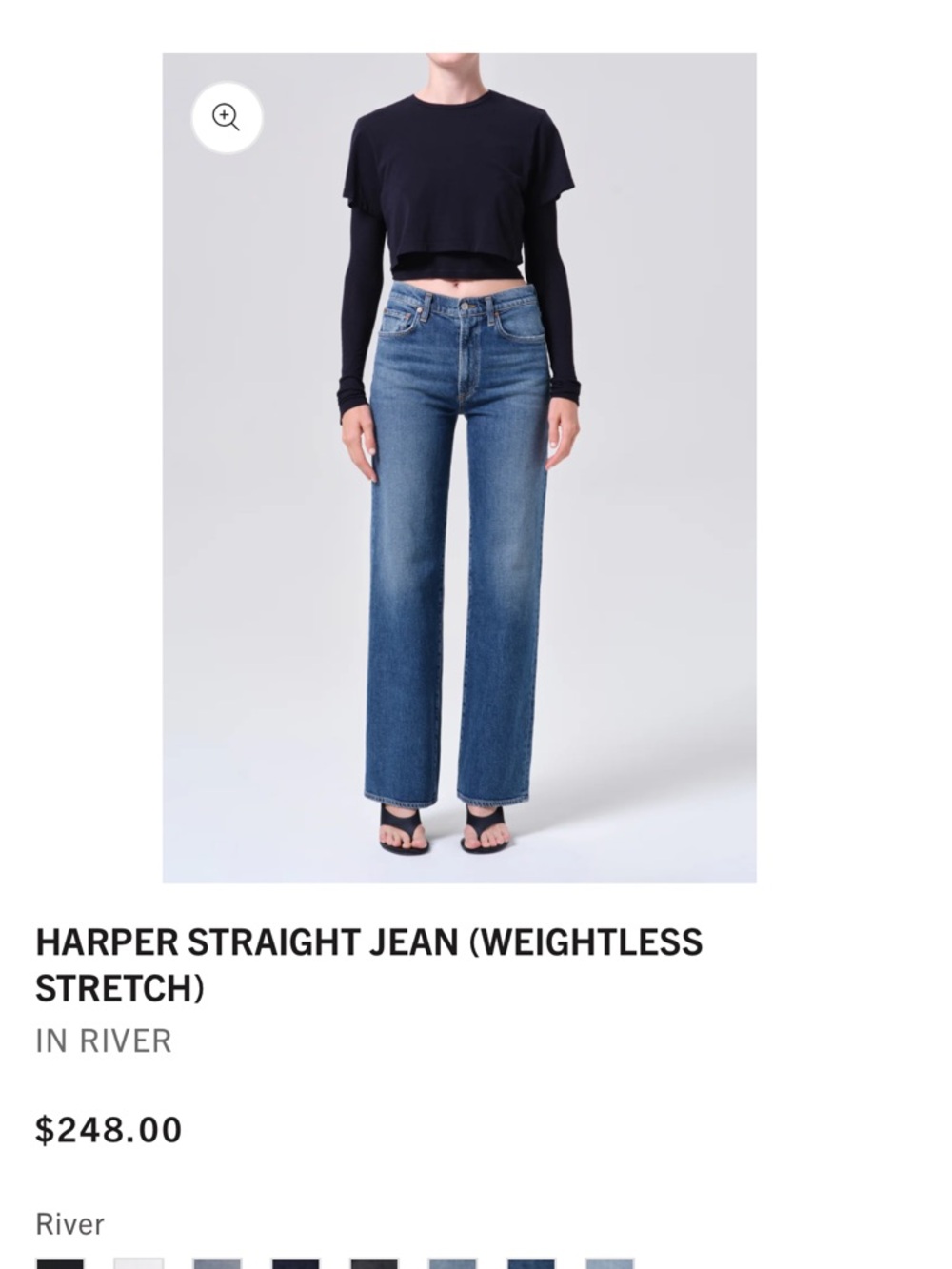 NEW NWT Agolde Harper jeans sz 29 mid rise relaxed straight FIx medium denim FP - Picture 2 of 14